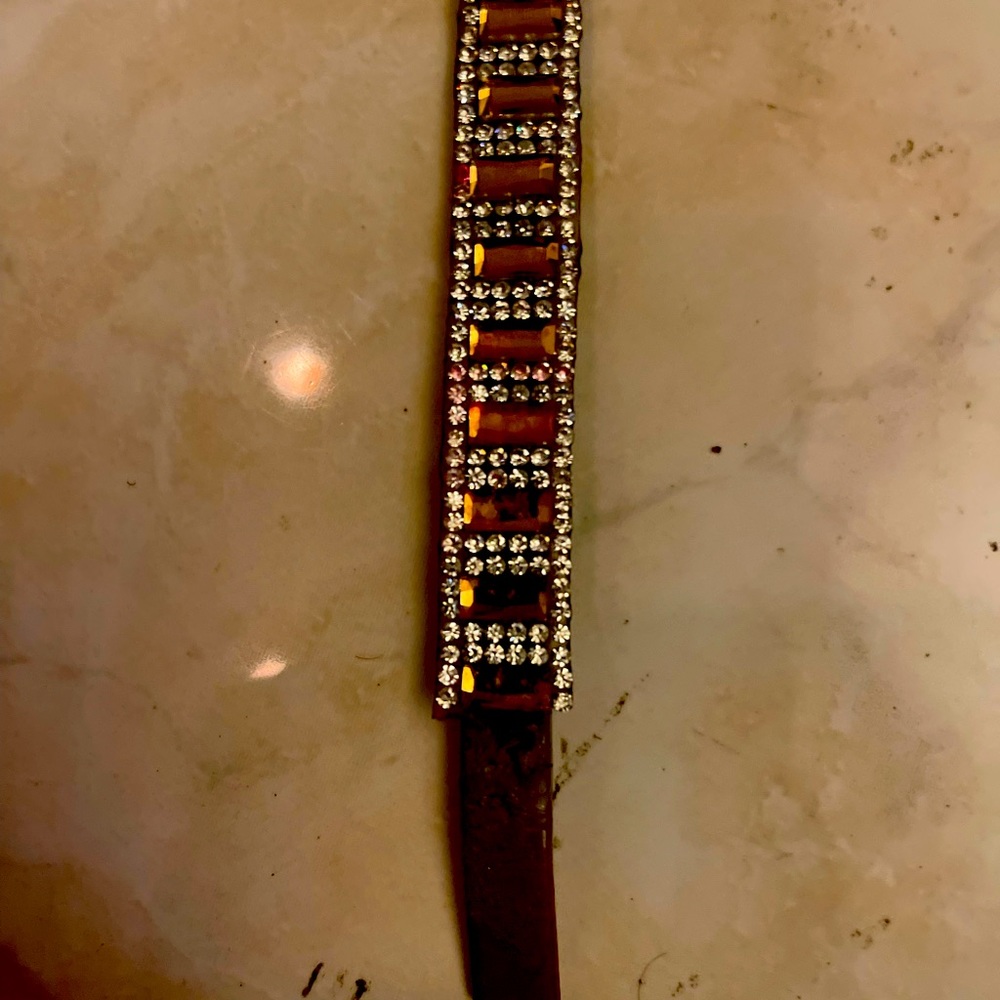 Leather with brilliant bracelets